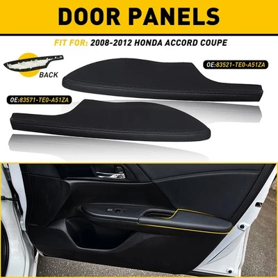 Pair Fit For Coupe Accord Side 45150 Honda Door Armrest Panel ( Black Leather ) - Image 1 of 4