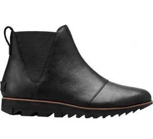 Botines Chelsea Sorel Harlow para mujer en cuero negro talla 8 para mujer - Imagen 1 de 16