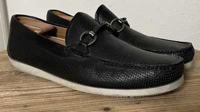 Magnanni Horsebit Hybrid Loafers Shoes Black Leather Rubber Sole Mens 11 M $458 - Image 1 of 4