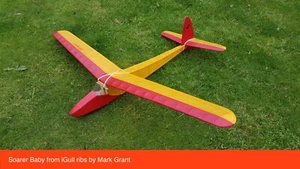 KK Soarer Baby ~ Planeur Modèle Vintage ~ Jeu de côtes d'aile de balsa découpé au laser - Photo 1/3