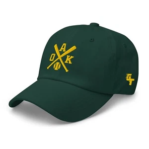 Oakland Baseball Bats Retro Athletic Baseball Hat Dad Cap - Picture 1 of 11