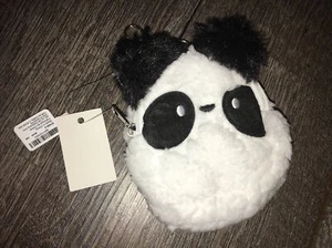 Claire’s Plush Panda Mini Coin Purse Keychain Backpack Clip Wallet - Picture 1 of 4