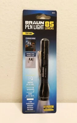 Braun Pen Light 85 Lumen LED Pocket Flashlight Color: Black - Image 1 of 4