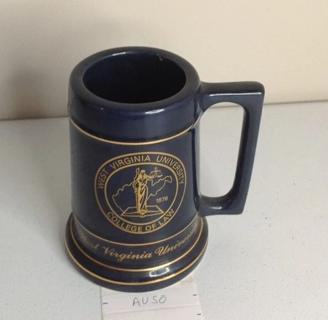 University of West Virginia College of Law Blue/Gold ceramic beer mug Cover