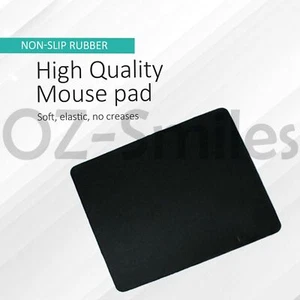 Black Mouse Mat Laptop Computer Office Mouse Logi Pad Mat - Picture 1 of 4