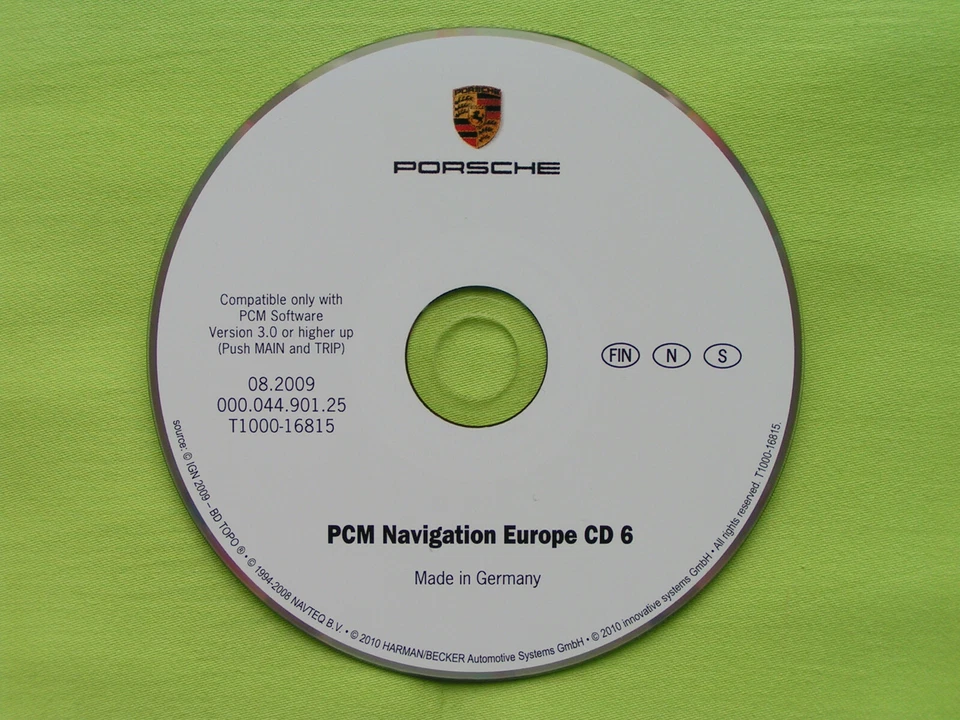 NAVIGATION CD SKANDINAVIEN 2009 PORSCHE PCM 2.0 CAYENNE CAYMAN BOXSTER 911 996 - Bild 1 von 1