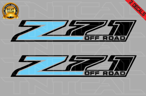 Z71 OFF ROAD Decal Set Fits: 2014- 2018 CHEVY Silverado Vinyl Sticker Light Blue