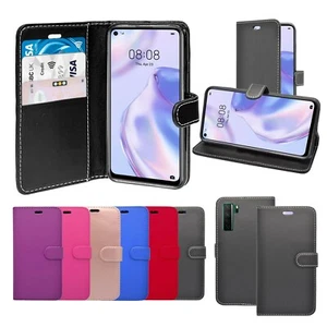 Pour Huawei P40 Lite 5G Étui Portefeuille Flip Stand En Cuir PU Carte Pochette - Picture 1 of 16