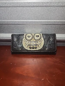 Loungefly Owl Black Vegan Leather Wallet Clutch Card Holder Heart Eyes - Picture 1 of 3
