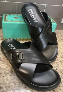 Steve Madden Para Hombres Talla 8.5 M AJAXX01M1 Cuero Negro Slide/Correas Pequeño Logo Precio de venta sugerido por el fabricante $85 - Imagen 1 de 5