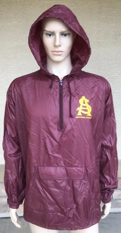 Vintage 80s Arizona State Sun Devils ASU Light Hoodie Windbreaker Jacket 2XL Cover