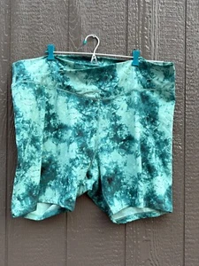 Old Navy Damen-Yoga-Fahrradshorts extra hoher Bund blau & türkis Batik 4X neu mit Etikett - Bild 1 von 11