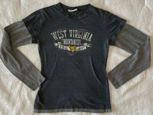 Camiseta West Virginia para mujer XS manga larga 5to y gris océano WVU montañeros - Imagen 1 de 6