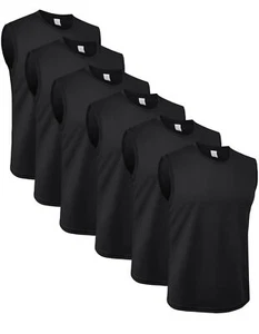 6 Pack Men's Tank Top Quick Dry Workout Gym Muscle Tee Fitness Sleeveless Shirt - Picture 1 of 16