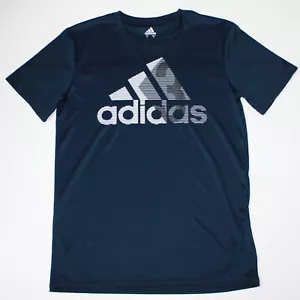 Adidas Boy's Badge of Sport 3 Tee T-shirt Top in Navy Blue size Large 14-16 - Picture 1 of 2