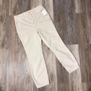 Free People Fine Line Straight Leg Corduroy Crop Jeans In Moon Rising Cream 14 - Picture 1 of 5