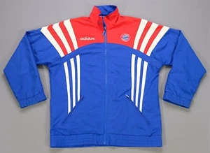 Seltene Vintage Adidas Bayern München 1995-96 gestreifte Windbreakerjacke mit durchgehendem Reißverschluss 90er XL - Bild 1 von 12