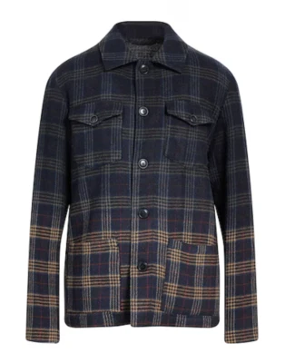 Altea Shetland Derby Jacket - Indigo Plaid - Wool - Size L – NWT - RRP $1200 - Image 1 of 4