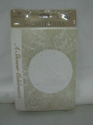 ¡Nuevo! 8 invitaciones de fiesta vintage con sello de ducha nupcial diseño en relieve nip Foto 1 de 3