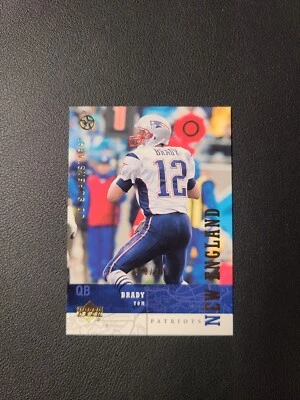 Tom Brady #38 Upper Deck Superstars 2003 lámina dorada #/250 con estadísticas de 2001 raro Foto 1 de 4