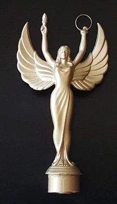 Hand Crafted NIKE Goddess Lamp 8.5" Final Topper Resin Gold Matte Tone - Image 1 of 4