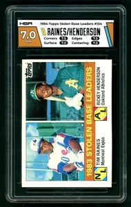 1984 Topps Stolen Base Leaders Raines Henderson #134 HGA 7 - Bild 1 von 2
