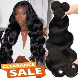 Echthaartresse 100% Indisches Virgin Echthaar Haarverlängerung Bündel Tressen DE - Bild 1 von 20