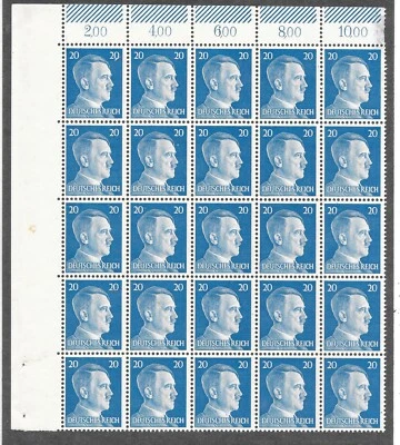GERMAN REICH 1941 SG781 MARGIN BLOCK 25 M.N.H. SMALL THIN TO 1 STAMP - Image 1 of 3