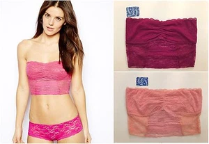 NWT IntimatelyFree People Galloon Cropped Lace Bandeau Bra Top Pink Berry XS - Bild 1 von 11