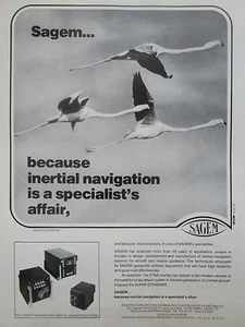 6/1977 PUB SAGEM SYSTEME INERTIEL SUPER ETENDARD FLAMAND ROSE PINK FLAMINGO AD - Imagen 1 de 1