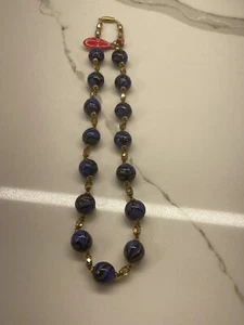 COLLAR DE CUENTAS VINTAGE CRISTAL DE MURANO GERMANA PERINI ITALIA 10”. - Imagen 1 de 8