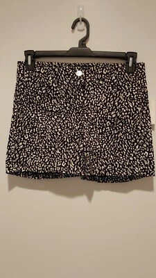 Новый с Ярлыками 89th Madison шорты женщин размер 10 черный кремовый печать комфорт талии эластичной - Изображение 1 из 4