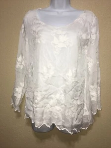 Elena Baldi Top Silk BLEND IVORY Blouse Size S/P NEW - Picture 1 of 6