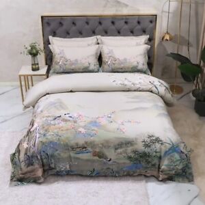 2023 Chic Idyllic Natural Scenery Printed Duvet Cover Set 100% Egyptian Cotton