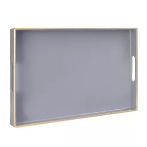 Serving Tray With Handles Gray Modern Grey Decorative For Coffee Table Plastic - Picture 1 of 7