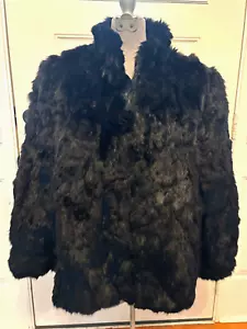 Cappotto donna Somerset Furs taglia large Los Angeles nero pura pelliccia di coniglio - Foto 1 di 9