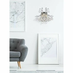WALL SCONCE VANITY HALLWAY BEDROOM DINING LIVING ROOM CRYSTAL LIGHT FIXTURE 16" - Picture 1 of 7