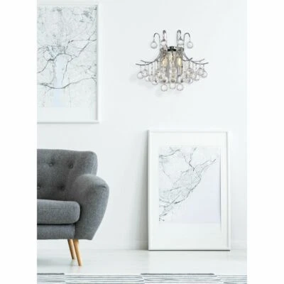 WALL SCONCE VANITY HALLWAY BEDROOM DINING LIVING ROOM CRYSTAL LIGHT FIXTURE 16" - Image 1 of 4