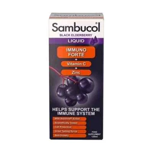 Sambucol Natural Black Elderberry Immuno Forte 120 Zinc Vitamin C Immune Support - Picture 1 of 1