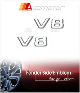 2x 3D V8 Chrome Emblem Letters Badge fits Mercedes CLK W211 S500 E500 W203 AMG - Picture 1 of 1