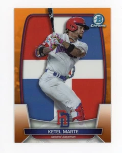 2023 Bowman Chrome KETEL MARTE WBC-23 RARE ORANGE REFRACTOR #/25 Dominican REP - Picture 1 of 2