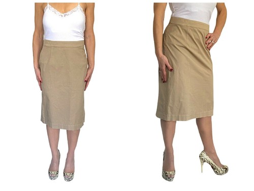 Gonna a tubino rossa Valentino kaki marrone cotone elasticizzato lunghezza ginocchio 8