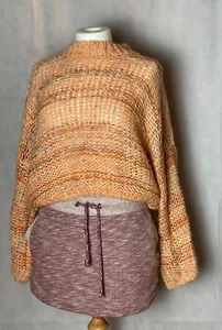 Stradivarius Jumper Women Beige knitted Short Size S - Picture 1 of 10