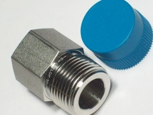 1- Swagelok Stainless Steel Bushing, 1/2" FNPT x 3/4" MNPT, SS-12-RB-8 - Picture 1 of 4