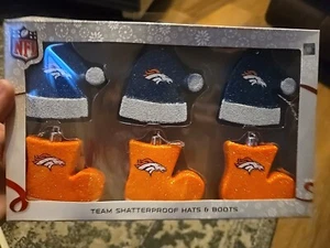 Forever NFL Denver Broncos squadra cappelli e stivali infrangibili ornamenti set di 6 - Foto 1 di 4