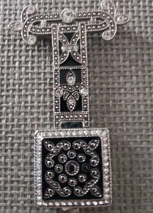New JOAN RIVERS Rare Art Deco Style Brooch Pendant Watch Marcasite - Picture 1 of 4