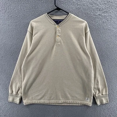 Suéter Henley Polo Deportivo De Colección Para Hombre Grande Manga Larga Pullover Años 90 Foto 1 de 4