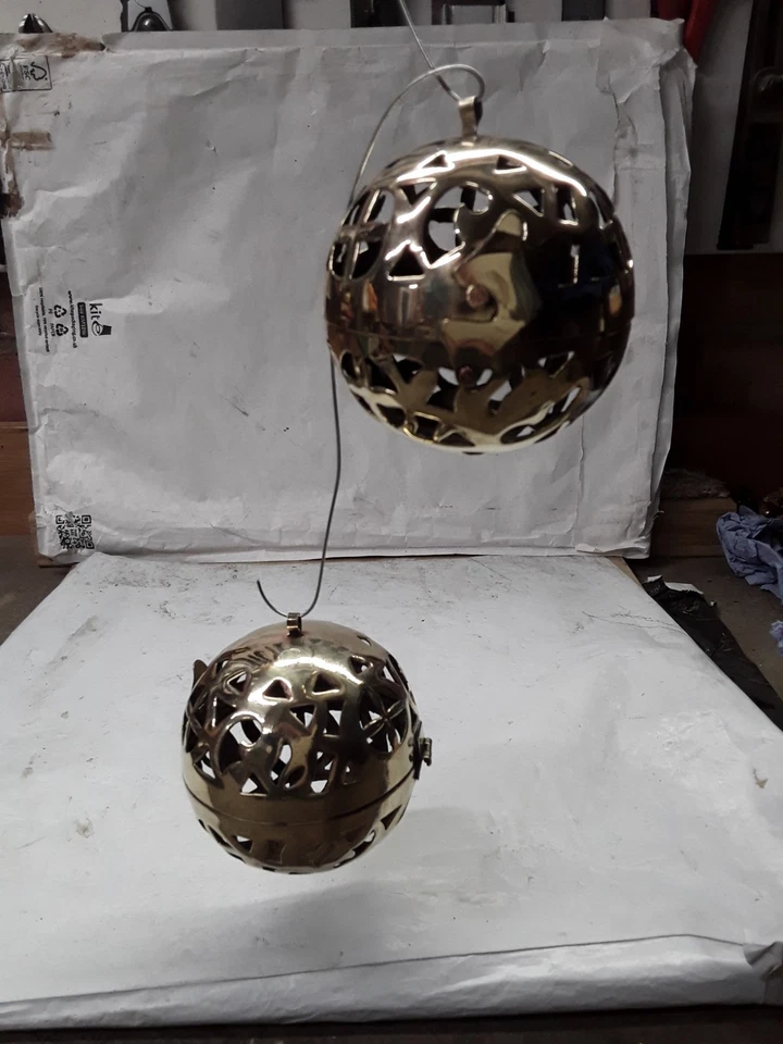 Vintage Brass Skimmer Pomander Piercer Sent BLl Hanging Christmas Decorations  - Image 1 of 1