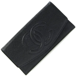 CHANEL Geldbörse Interlocking CC Logo Leder Schwarz mit Box Original - Bild 1 von 10