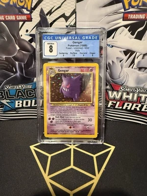 1999 Pokémon Fossil Gengar-Holo Card 5/62 CGC 8 - Image 1 of 2